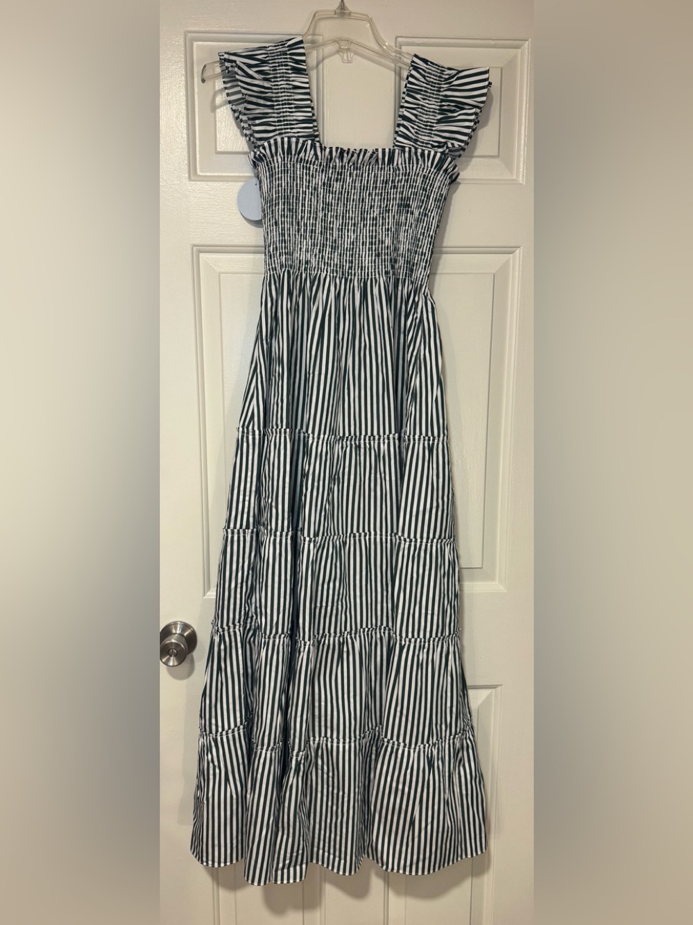 NWT!! Hill House Striped Green and White Maxi Dress - Picture 6 of 11